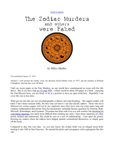The Zodiac Murders were Faked