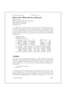 Stata tip 54: Where did my p-values go? t-statistic