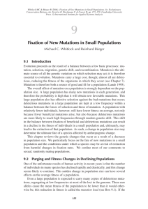 (2004). Fixation of New Mutations in Small Populations. In