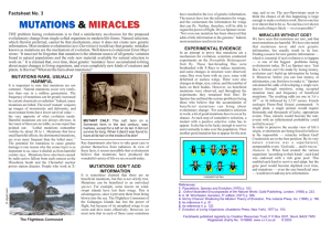 mutations & miracles - Creation Resources Trust