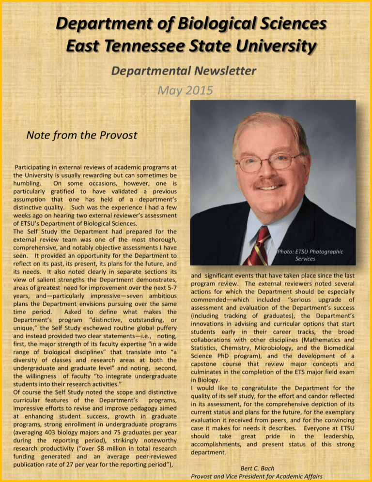 Department of Biological Sciences ETSU