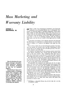 Mass Marketing and Warranty Liability