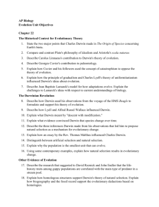 AP Biology Evolution Unit Objectives Chapter 22 The Historical