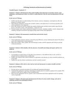 AP Biology Standards and Benchmarks by Standard Scientific