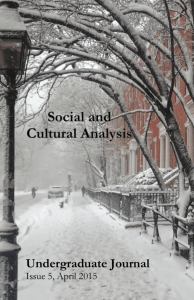 Undergraduate Journal - Social and Cultural Analysis