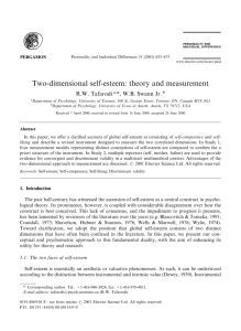 Two-dimensional self-esteem: theory and measurement