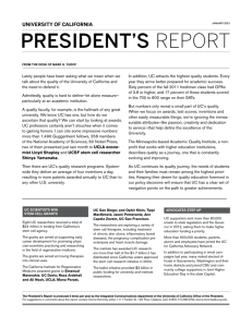 Report of the President - The Regents of the University of California