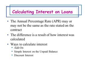 Calculating Interest on Loans