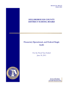 HILLSBOROUGH COUNTY DISTRICT SCHOOL BOARD Financial