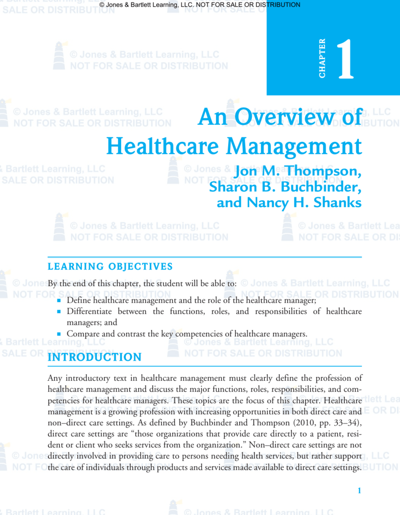 An Overview Of Healthcare Management