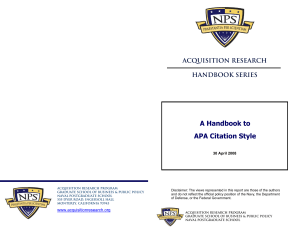 A Handbook to APA Citation Style