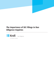 The Importance of SEC Filings in Due Diligence Inquiries