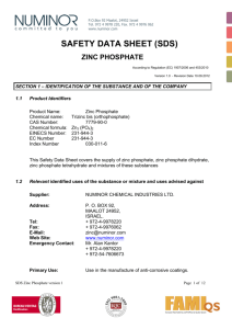 Zinc Phosphate - Numinor Chemical Industries, Ltd.