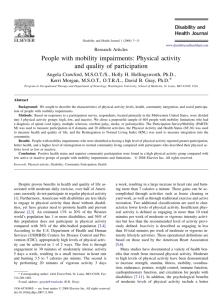 People with mobility impairments: Physical activity and quality of