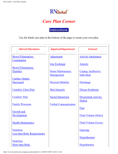 RN Central - Care Plan Contents