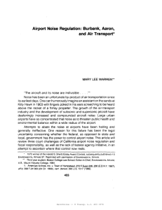 Airport Noise Regulation: Burbank, Aaron, and Air Transport* Airport