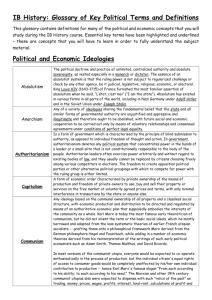 IB History: Glossary of Key Political Terms and Definitions Political
