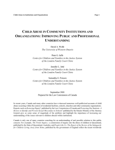 child abuse in community institutions and organizations: improving