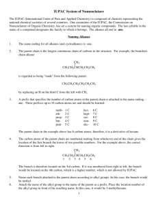 IUPAC System of Nomenclature