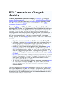 IUPAC nomenclature of inorganic chemistry
