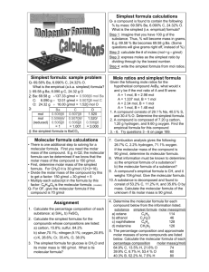 Handout: Molecular Formula Calculations