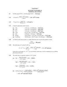 CHAPTER 3 MASS RELATIONSHIPS IN CHEMICAL REACTIONS