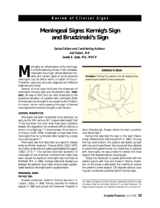 Meningeal Signs: Kernig's Sign and Brudzinski's Sign
