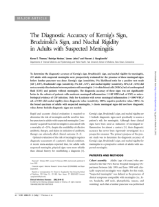 The Diagnostic Accuracy of Kernig's Sign, Brudzinski's Sign, and