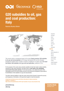G20 subsidies to oil, gas and coal production: Italy -
