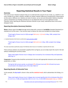 Reporting Statistical Results in Your Paper