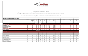 nutritional information