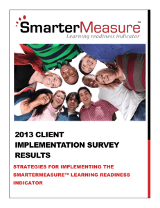 2013 client IMPLEMENTATION survey results