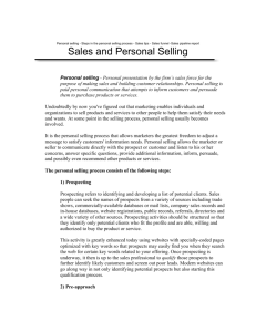 Sales and Personal Selling - Scitron Training & Consulting