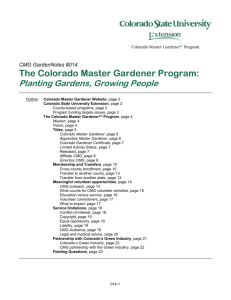 Colorado Master Gardener Training