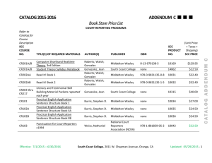 ADDENDUM C – Bookstore Price List