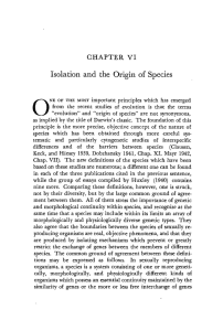 Chapter 6. Isolation and the Origin of Species