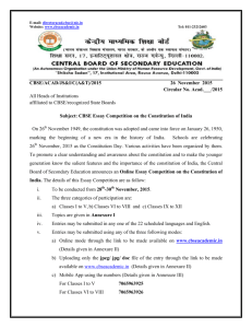 Circular for CBSE Essay Competition on the Constitution of India
