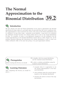 The Normal Approximation to the Binomial Distribution