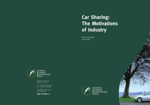 Car Sharing: The Motivations of Industry