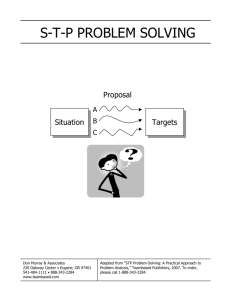 stp problem solving - Don Murray & Associates