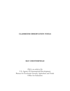 Classroom Observation Tools - Improving Educational Quality (IEQ