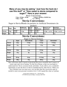Stevia Conversions: Stevia Conversions