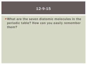 What are the seven diatomic molecules in the periodic table? How