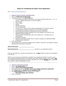Completing the Apply Texas Application Page 1