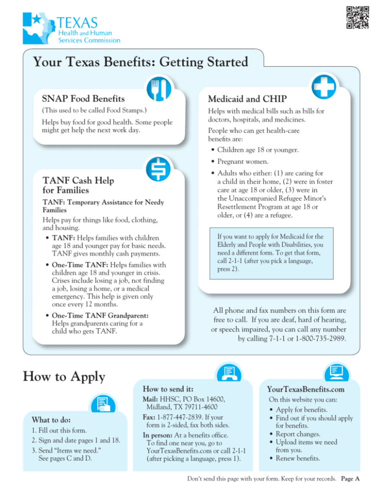 Your Texas Benefits Getting Started How to Apply