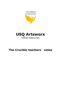 Crucible teachers` notes - Artsworx