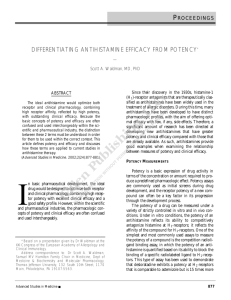differentiating antihistamine efficacy from potency