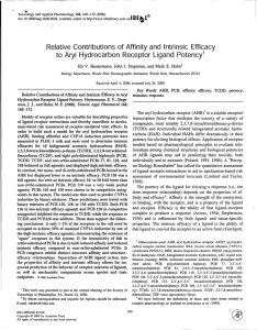 Relative Contributions of Affinity and Intrinsic Efficacy to Aryl