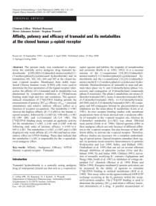 Affinity, potency and efficacy of tramadol and its metabolites at the