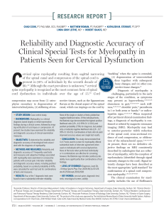 Reliability and Diagnostic Accuracy of Clinical Special Tests